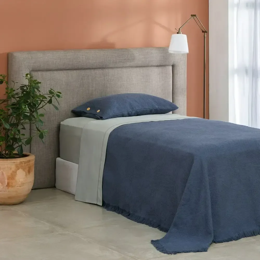 Colcha Solteiro Buddemeyer Medalhão 100% Algodão Azul - 1