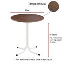 Ver imagem 4 de Conjunto Mesa de Jantar Redonda Branca Tampo Imbuia com 4 Cadeiras Estofada Preta Encosto Madeira Ur