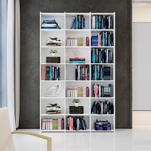 Estante de Livros Escritório 21 Nichos Livreiro Montenegro Branco Brienza Decor