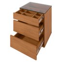 Ver imagem 3 de Mesa de Cabeceira 3 Gavetas Tampo de Vidro Belize C14 Cedro - Mpozenato