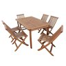 Conjunto Mesa Retangular e 6 Cadeiras Dobráveis Madeira Maciça - 1