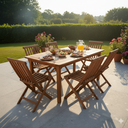 Ver imagem 2 de Conjunto Mesa Retangular e 6 Cadeiras Dobráveis Madeira Maciça