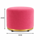 Ver imagem 4 de Kit 2 Puff Infantil Premium - Banquinho Redondo Estofado para Quarto, Sala Pés Anti-Umidade Rosa