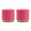 Ver imagem 3 de Kit 2 Puff Infantil Premium - Banquinho Redondo Estofado para Quarto, Sala Pés Anti-Umidade Rosa