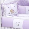 Kit Berço Menina Lilás Padrão Americano 10 Peças Bordado - 1