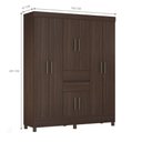 Ver imagem 3 de Conjunto Guarda Roupa Casal e Sapateira Gran Siena 8 Portas 2 Gavetas MDP Cafe Touch Demóbile