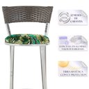 Ver imagem 3 de Jogo de Mesa Bistrô com Tampo de Vidro Redondo 4 Banquetas em Alumínio e Fibra Sintética Argila