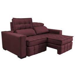 Sofá Retrátil e Reclinável 1,80M Molas Ensacadas e Costura Tripla Cama Inbox Nobre Suede Vinho - 8
