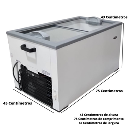 Freezer 70L, Mini Freezer Junges, Tampa de Vidro, 127V - 7