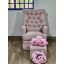 Ver imagem 7 de Poltrona de Amamentaçao Balanço e Puff Lila Baby Linho Rosê - Larbelle Móveis