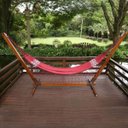 Ver imagem 2 de Suporte de Madeira para Rede de Descanso Multidecor + Rede Vermelha