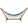 Suporte de Madeira para Rede de Descanso Multidecor + Rede Verde - 1