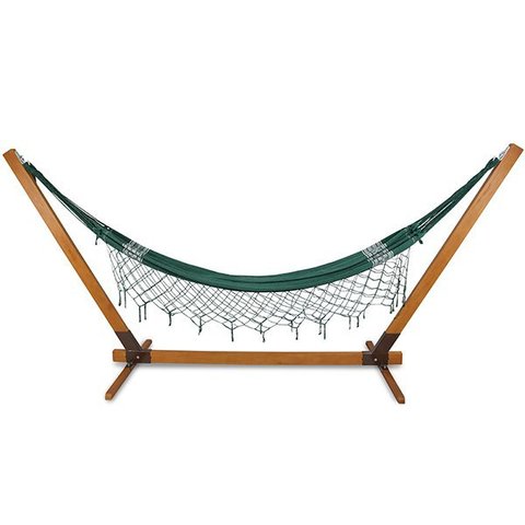Suporte de Madeira para Rede de Descanso Multidecor + Rede Verde