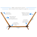 Ver mais imagens de Suporte de Madeira para Rede de Descanso Multidecor + Rede Bege