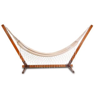 Suporte de Madeira para Rede de Descanso Multidecor + Rede Bege