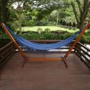 Ver imagem 2 de Suporte de Madeira para Rede de Descanso Multidecor + Rede Azul