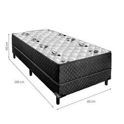 Cama Box Solteiro Conjugada Unyco D28 Espuma 10cm Macia 88x188x59 - 2