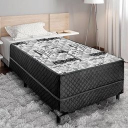 Cama Box Solteiro Conjugado Espuma Ortopédica Unibox 88x188 - 1
