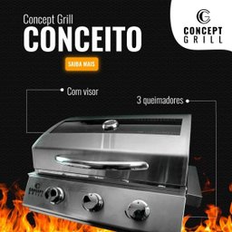 Churrasqueira a gás em inox Concept Grill 03 queimadores modelo Concept - 3