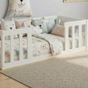 Ver imagem 3 de Cama de Chão com Cercadinho Infantil Solteiro Montessoriana - Branco
