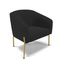 Ver imagem 3 de Sofá Namoradeira e Poltrona Pé de Ferro Dourado Stella Veludo Preto D03 - D'Rossi
