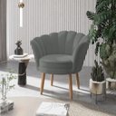Ver imagem 2 de Poltrona Cadeira Decorativa Recepção Salao Quarto Menina Cor:Cinza