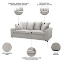 Ver imagem 3 de Sofá 3 Lugares para Sala Living 200cm Dalton L08 Linho Mescla - Mpozenato