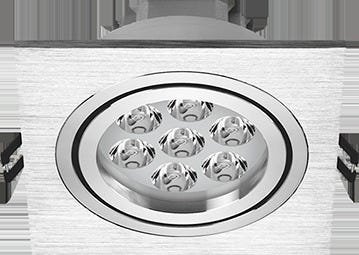 Spot Led Embutir Quadrado 7w Bivolt Luz Branca 6.500k em Alumínio Metalizado