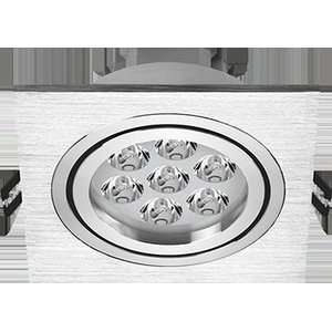 Spot Led Embutir Quadrado 7w Bivolt Luz Branca 6.500k em Alumínio Metalizado