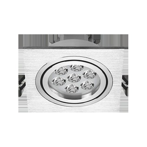 Spot Led Embutir Quadrado 7w Bivolt Luz Branca 6.500k em Alumínio Metalizado