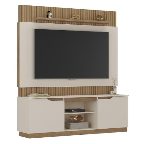 Home Painel Torino Sala para Tv 70 Polegadas com 2 Portas Off White/canelato+3d