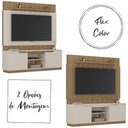 Ver imagem 5 de Home Painel Torino Sala para Tv 70 Polegadas com 2 Portas Off White/canelato+3d