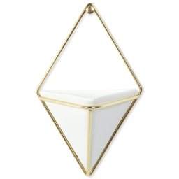 TRIGG - CONJUNTO COM 2 VASINHOS DE PAREDE BRANCO/DOURADO - UMBRA - 4