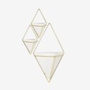 Ver imagem 5 de TRIGG - CONJUNTO COM 2 VASINHOS DE PAREDE BRANCO/DOURADO - UMBRA