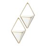 TRIGG - CONJUNTO COM 2 VASINHOS DE PAREDE BRANCO/DOURADO - UMBRA - 3