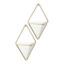 Ver imagem 3 de TRIGG - CONJUNTO COM 2 VASINHOS DE PAREDE BRANCO/DOURADO - UMBRA