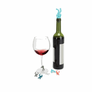 DRINKING BUDDY - MARCADOR DE TAÇAS + ROLHA (7 PEÇAS) - UMBRA