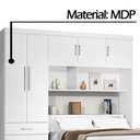 Ver imagem 3 de Guarda Roupa com Cabeceira Casal Cancun J&A Móveis Branco 200x204x47