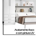 Ver imagem 4 de Guarda Roupa com Cabeceira Casal Cancun J&A Móveis Branco 200x204x47