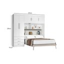 Ver imagem 5 de Guarda Roupa com Cabeceira Casal Cancun J&A Móveis Branco 200x204x47