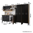 Ver imagem 5 de Armário de Cozinha Compacta Arizona Fusion One Carraro Carvalho com Preto