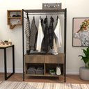 Ver imagem 3 de Guarda Roupa 90cm 2 Gavetas Paris Light Demolição/Preto