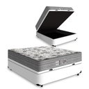 Ver imagem 1 de Cama Box Baú Viúva Tecido Sintético Branco com Colchão de Molas Ensacadas Evolution - Probel - 72x12