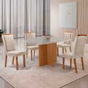 Ver imagem 7 de Mesa de Jantar Olimpia 120cm Tampo MDF Vidro Canto Copo com 4 Cadeiras Lorena