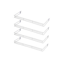 KIT - 4 aparador aramado em u 30x73cm Branco - Sa Gondolas - 1