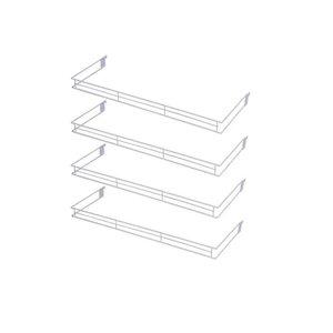 KIT - 4 aparador aramado em u 30x73cm Branco - Sa Gondolas