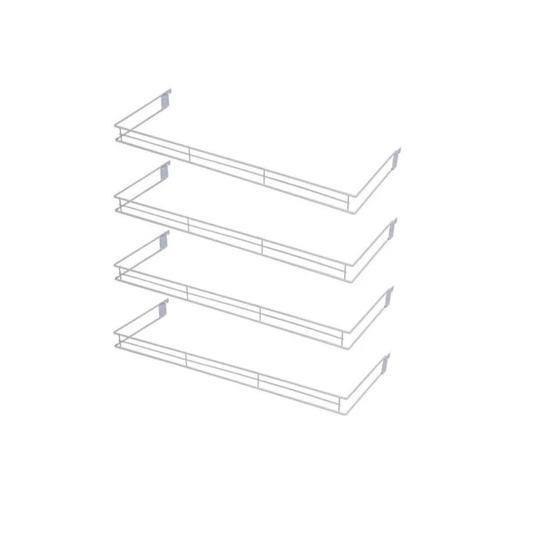 KIT - 4 aparador aramado em u 30x73cm Branco - Sa Gondolas