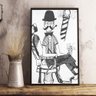 Quadro Barbeiro Barbearia Chaplin Bigode Tamanho A4 Poster - 1
