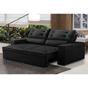 Ver imagem 1 de Sofá Retrátil e Reclinável 2 lugares com Molas 1,50m Lais Suede Preto Adonai Estofados