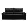 Sofá Retrátil e Reclinável 2 lugares com Molas 1,50m Lais Suede Preto Adonai Estofados - 5